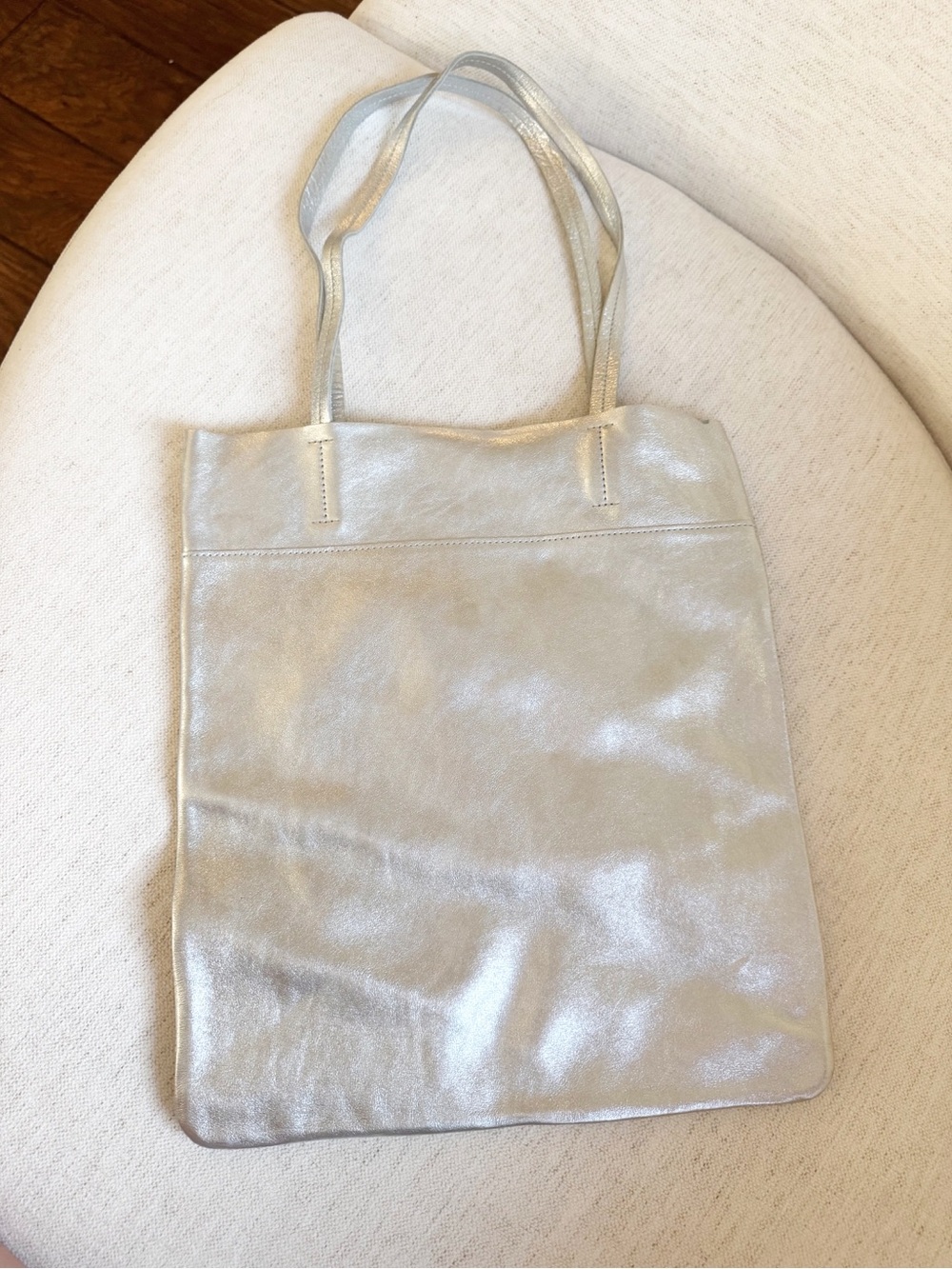 MADEWELL // Silver Metallic Magazine Tote Bag - Picture 9 of 9